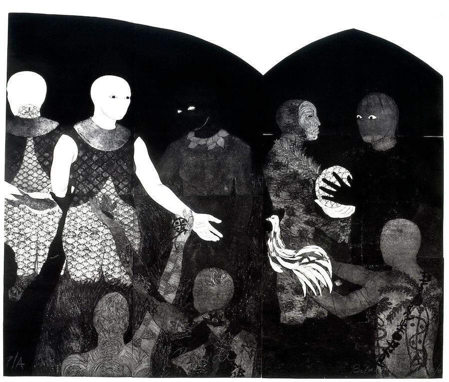 Belkis Ayón, "Perfidia (Perfidy)," 1998, collograph.