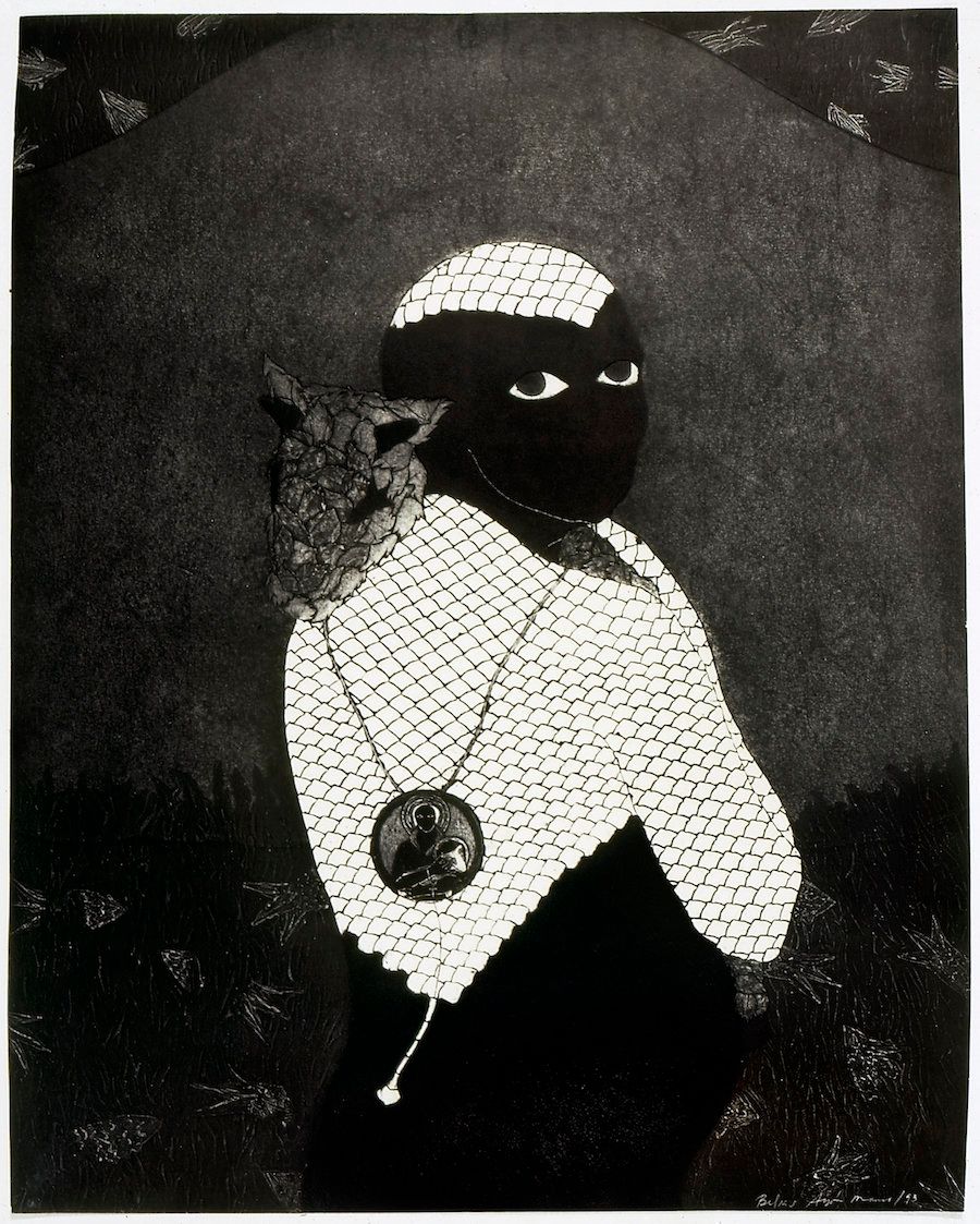 Belkis Ayón, "Sin título (Sikán con chivo) (Untitled (Sikán with Goat))," 1993, collograph