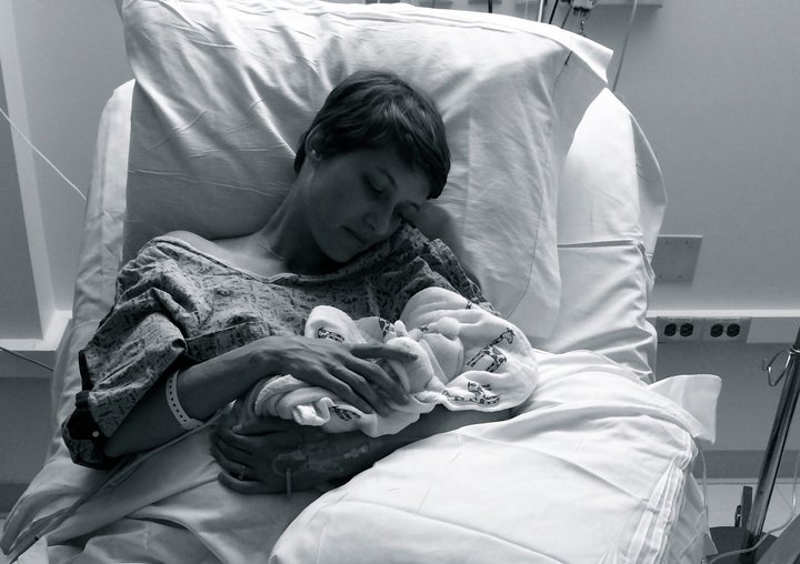 <p>A final goodbye before leaving the hospital the next morning.</p>