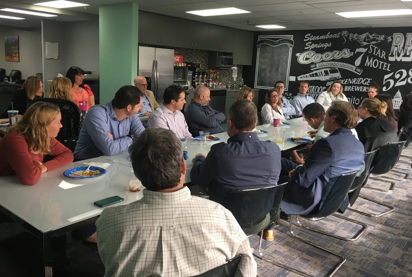 Lawbank lawyers in Denver, Colorado enjoy a Thanksgiving meal together