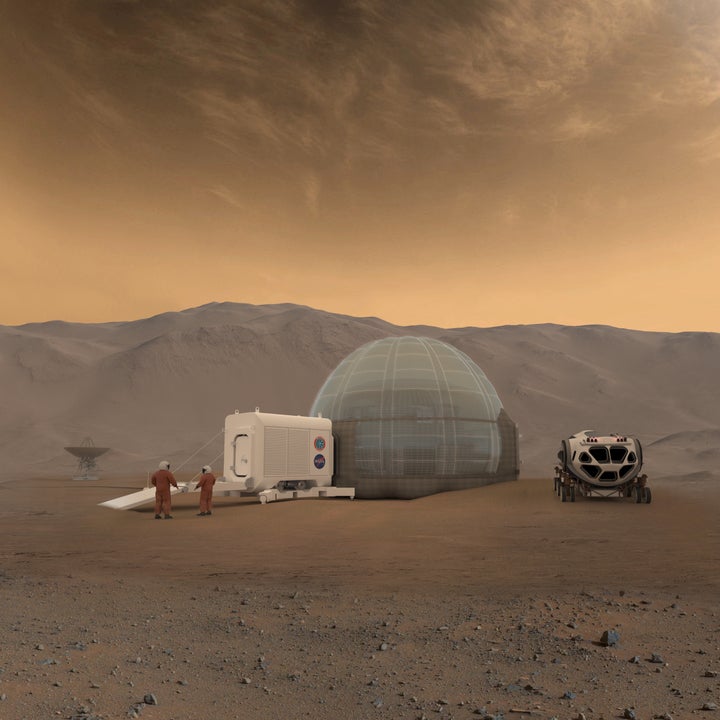 An artist's rendering of the Mars Ice Home concept.