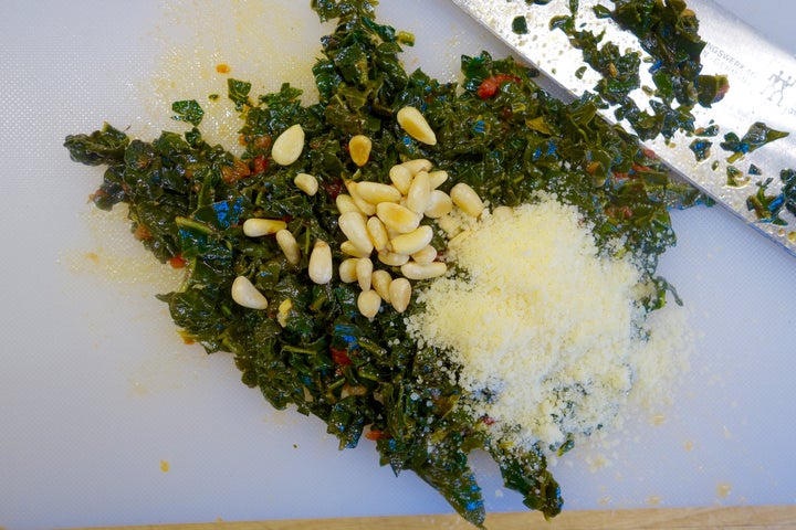 <p>Parmesan and toasted pine nuts were added</p>