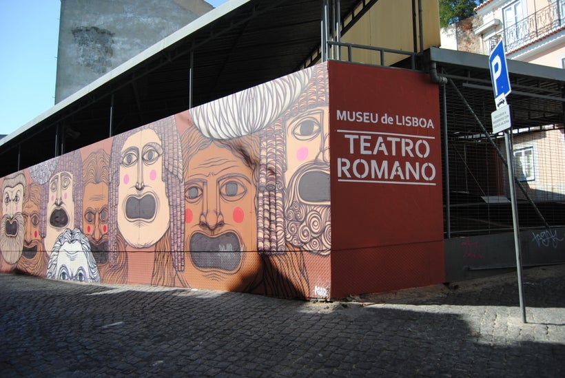 Protected excavation site of the Museu do Teatro Romano in Lisbon