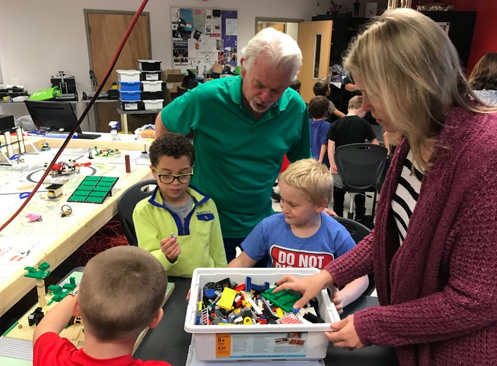 LEGO League Jr. students learn to code & build autonomous robots using Legos 