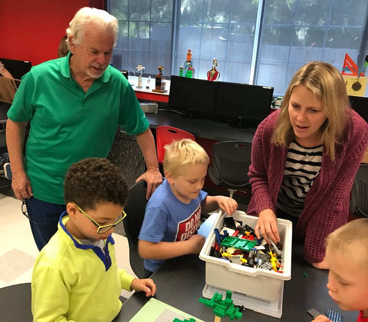 <p><strong>Mentor Joe Mosley teaches students ages 6-10 basic automatic programming language. </strong> </p>