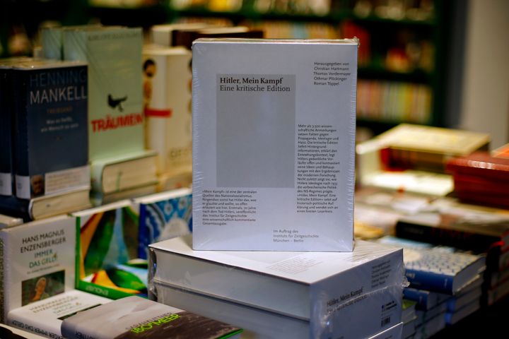 Copies of the new annotated version of the text in a German bookshop