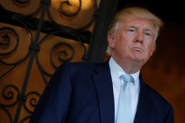 U.S. President-elect Donald Trump delivered brief remarks to reporters at the Mar-a-lago Club in Palm Beach, Florida, U.S. December 28, 2016.