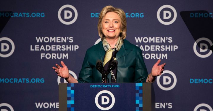 Hillary Clinton speaks during the Democratic National Committee's Women's Leadership Forum in Washington, D.C., U.S., on Friday, Oct. 23, 2015.