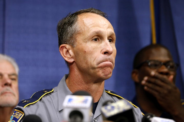 Baton Rouge Police Chief Carl Dabadie Jr. speaks during a news conference in Baton Rouge, Louisiana, U.S. July 10, 2016. REUTERS/Jonathan Bachman