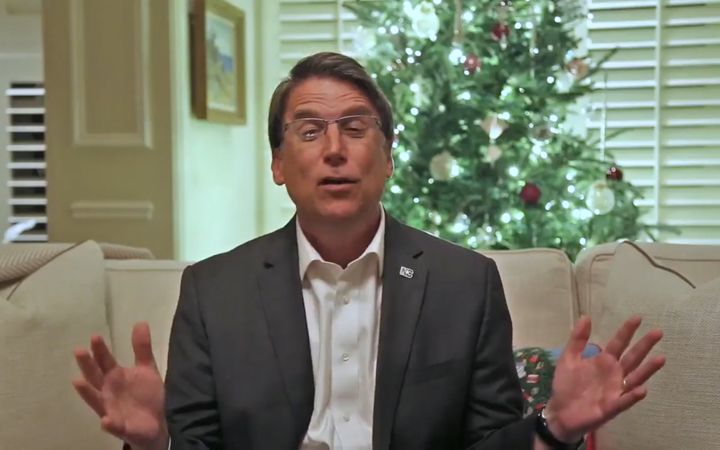 North Carolina Governor Pat McCrory concedes defeat to Democratic party election challenger Roy Cooper in a still image from video provided by his office in Raleigh, North Carolina, U.S. December 5, 2016.