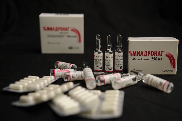 Meldonium for sale under the trademark Mildronat. Meldonium was added to the World Anti-Doping Agency's banned list on January 1, 2016.