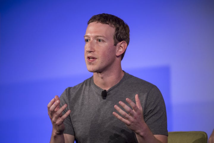 Mark Zuckerberg, chief executive officer and founder of Facebook Inc., gestures as he speaks during a session at the Techonomy 2016 conference in Half Moon Bay, California, U.S., on Thursday, Nov. 10, 2016. The annual conference, which brings together leaders in the technology industry, focuses on the centrality of technology to business and social progress and the urgency of embracing the rapid pace of change brought by technology. Photographer: David Paul Morris/Bloomberg via Getty Images