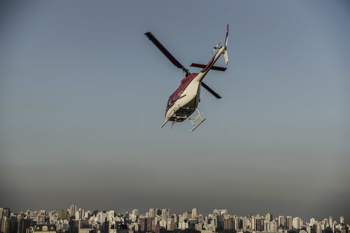 An Uber Technologies Inc. UberCopter flies above Sao Paulo, Brazil, on Friday, June 17, 2016.