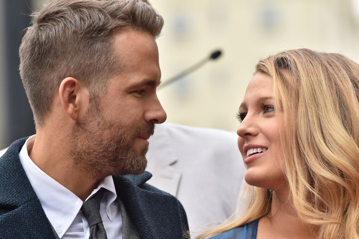 Ryan Reynolds and Blake Lively attend Reynolds' Hollywood Walk of Fame ceremony.