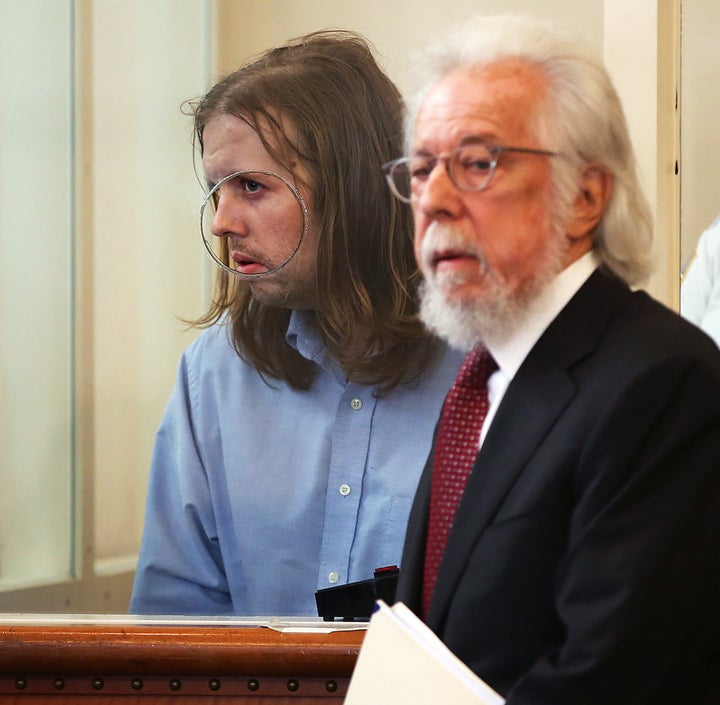 Michael Patrick McCarthy, with his attorney at right.