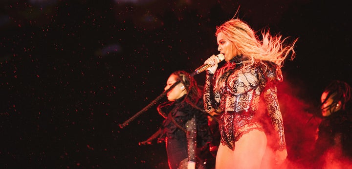 Queen Bey performing in Philadelphia during her Formation World Tour.