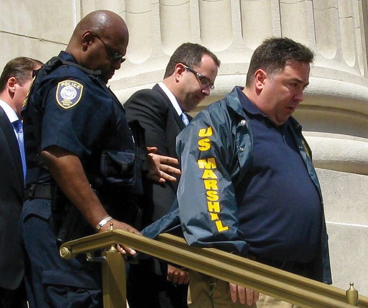 Former Subway pitchman Jared Fogle, seen last August, was reportedly roughed up in a Colorado prison where he is serving time for child pornography and sex charges.