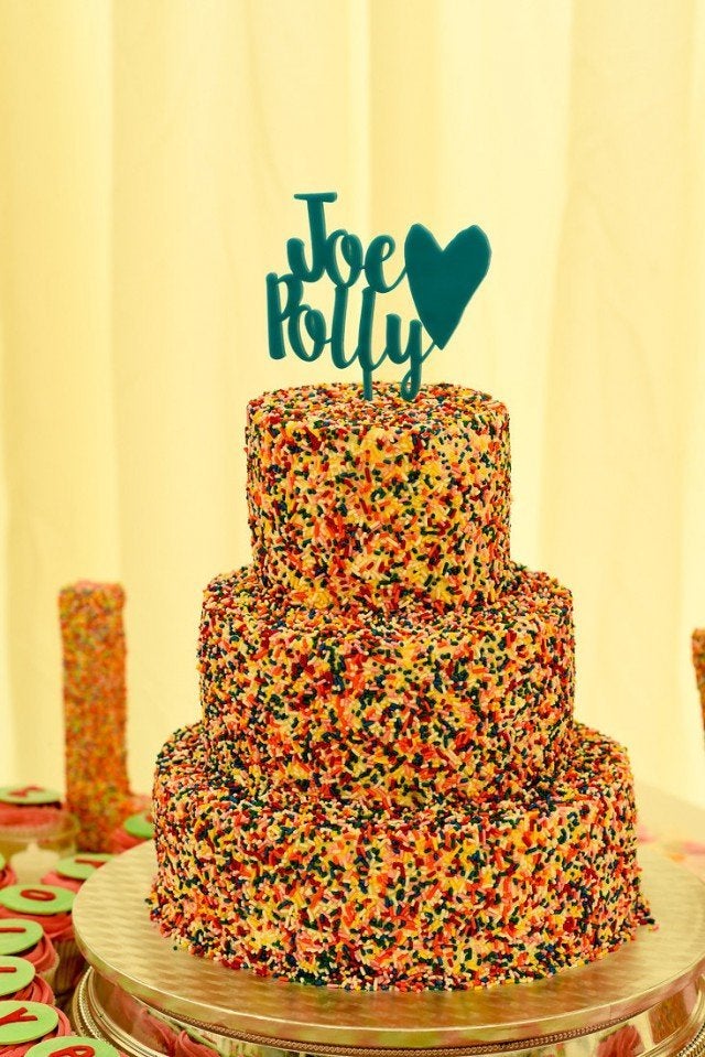 The rainbow sprinkle cake. 