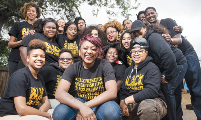 Alicia Garza with Bay Area #BlackLivesMatter activists