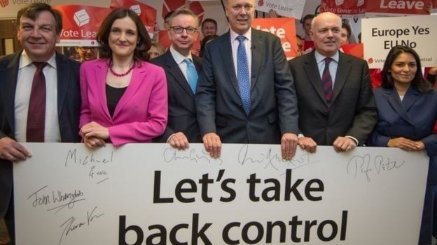 Theresa Villiers with fellow Vote Leave Cabinet ministers