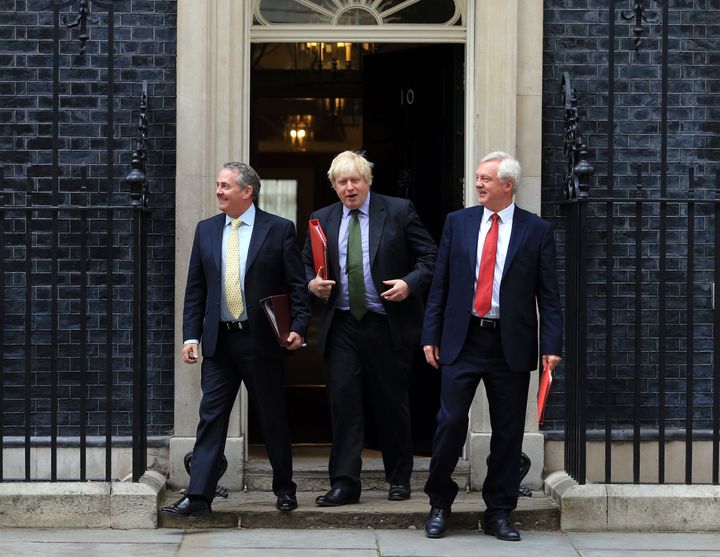 Liam Fox, Boris Johnson and David Davis