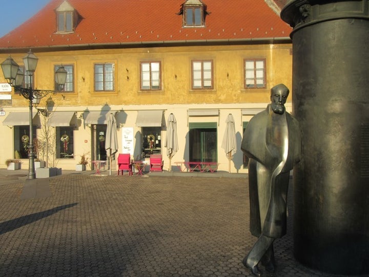<p>Novelist August Šenoa stands alone</p>