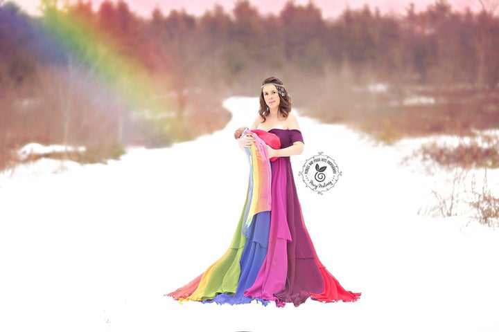 Rainbow baby dress for best sale mom