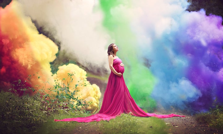 In October, Jessica Mahoney was the star of a viral rainbow baby photo that included smoke bombs of various colors.