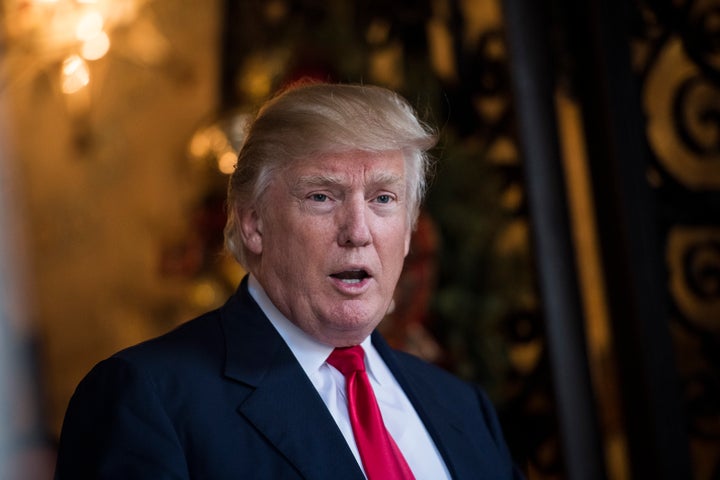 President-Elect Donald J. Trump talks to members of the media after a meeting with military leadership at the Mar-a-Lago club in Palm Beach, FL on Wednesday, Dec. 21, 2016.