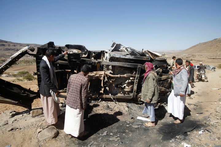 An air strike by the U.S.-backed coalition destroyed this water well, seen in December.