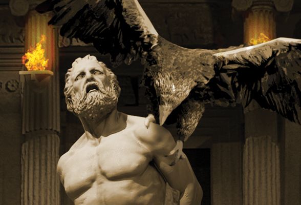 Prometheus tormented by the Eagle, representative of Zeus