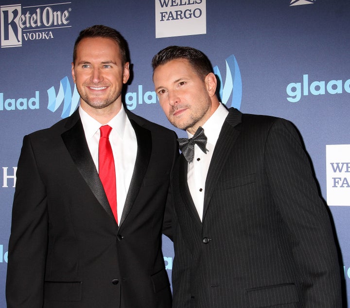 Herndon and his partner Matt Collum (left) have been together for eight years.<br>