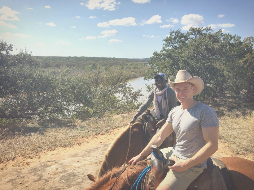 In the saddle in Graham, Texas.