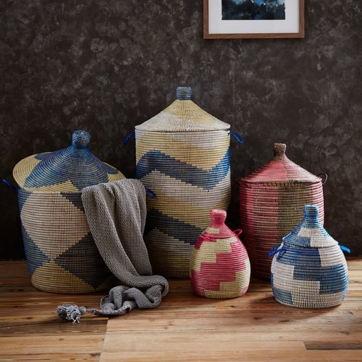 <p>Lidded baskets from West Elm.</p>