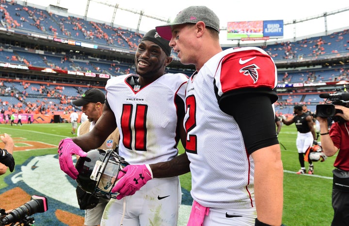 Wide receiver Julio Jones (left) and quarterback Matt Ryan both earned First-Team All-Pro honors this season.