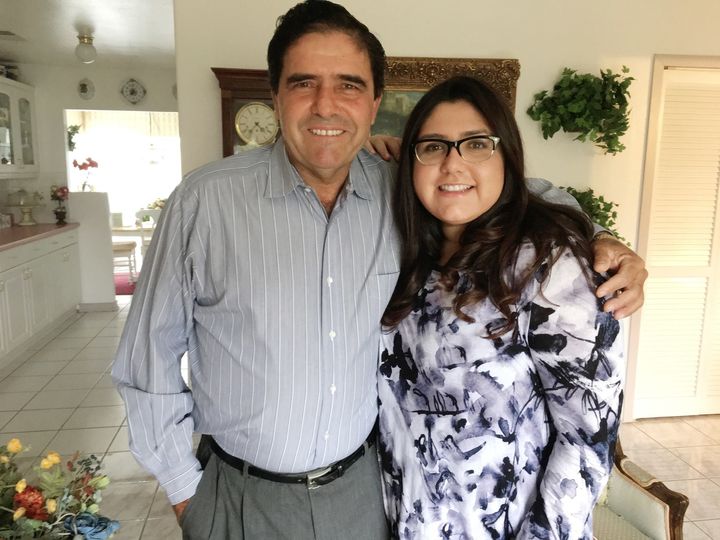 Perla Nation with her father, Pablo Perez. 