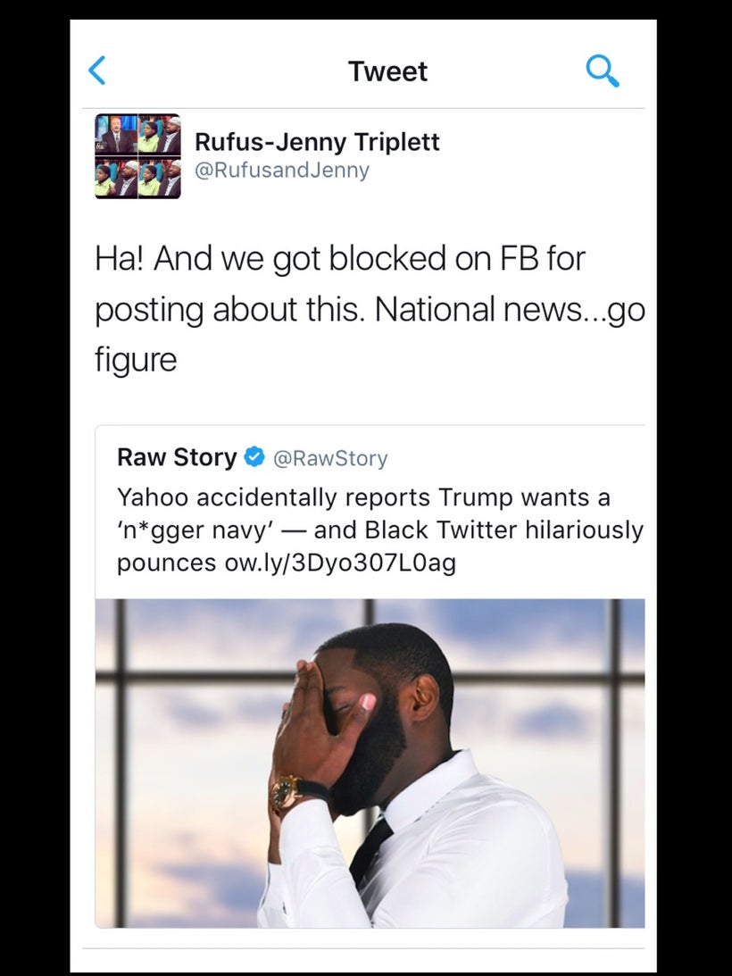 Raw Story posted on Facebook as well about the story. Twitter took it to new levels.