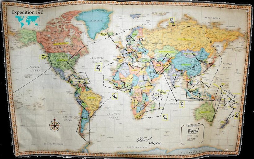 Cassie’s journey on a map.