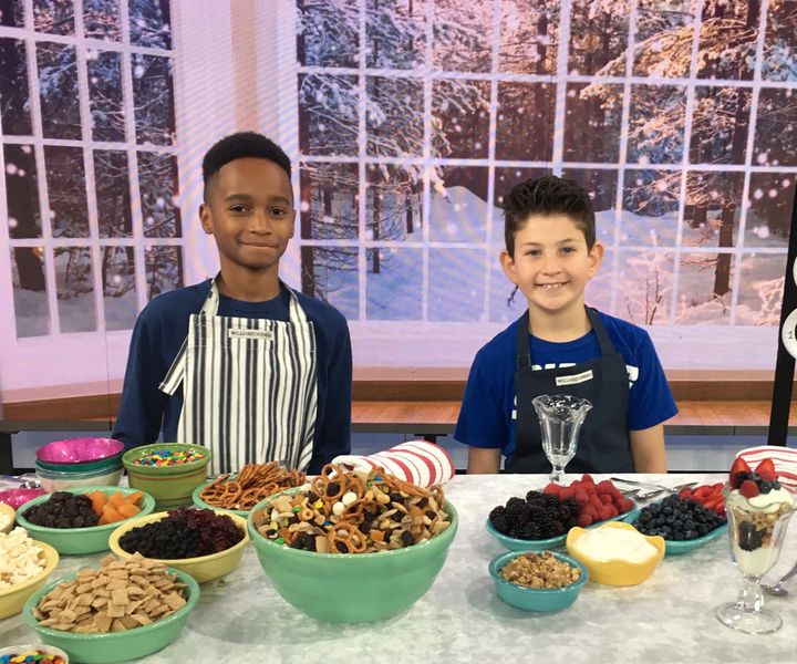 Kohen (left) and Andrew (right) are ready to get cooking—and eating!