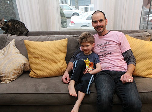 <p><strong>Corbin and Jason snuggle.</strong></p>