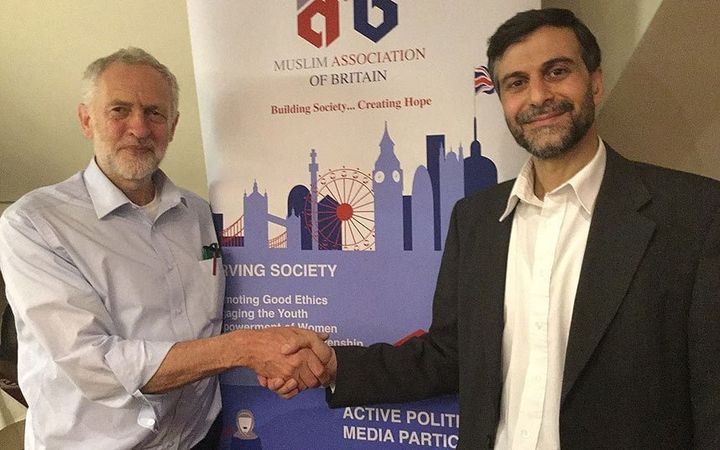 Corbyn meeting Mohammed Kozbar.