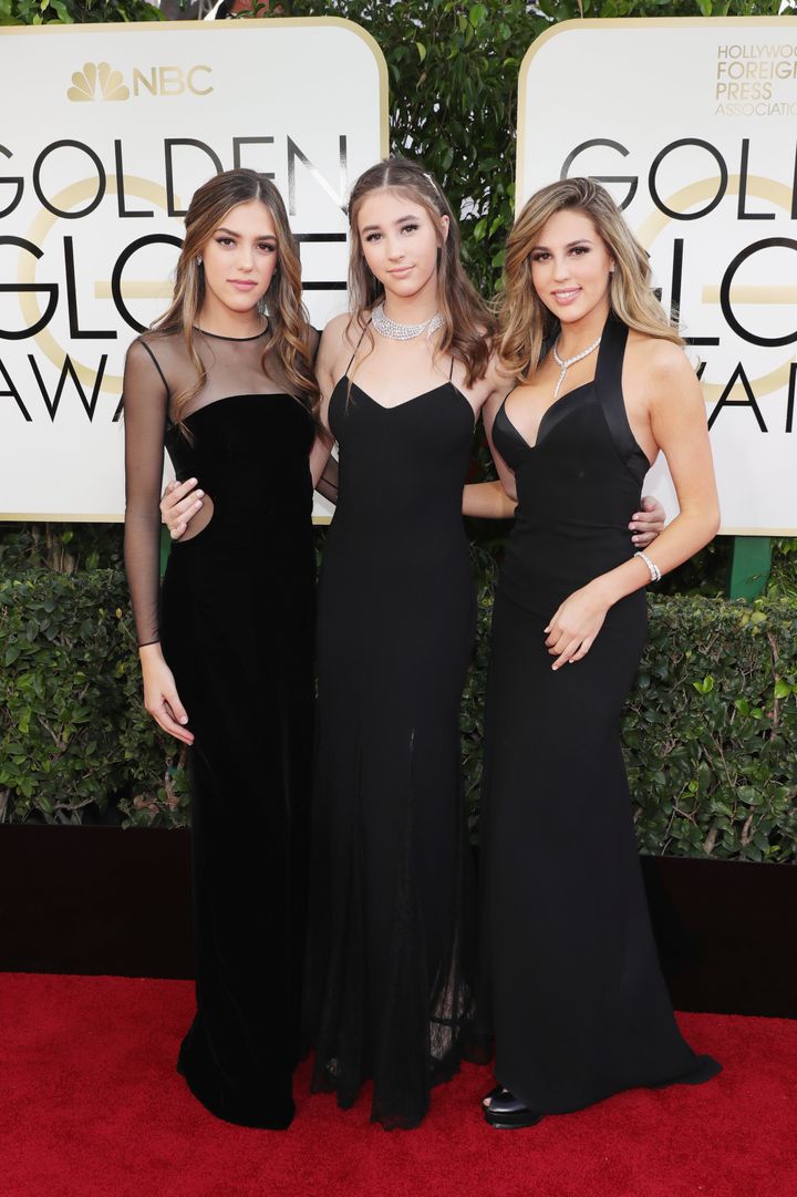 (l-r) 2017 Miss Golden Globes Sistine Stallone, Scarlet Stallone and Sophia Stallone