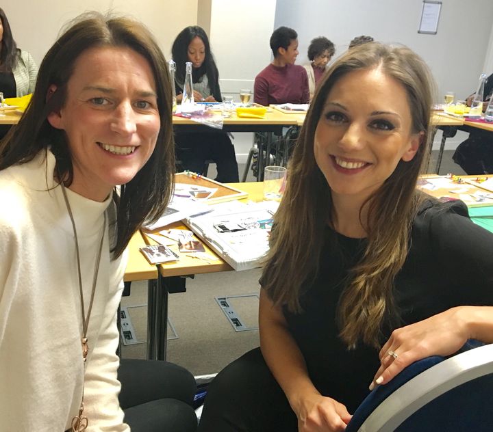 Sally Harvey (L) and Success and Life Coach, Kirsty Carden (R), during the 2017 Vision Board Masterclass. 