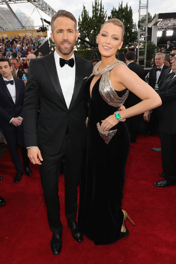 Actor Ryan Reynolds and actress Blake Lively arrive to the 74th Annual Golden Globe Awards held at the Beverly Hilton Hotel on January 8, 2017.