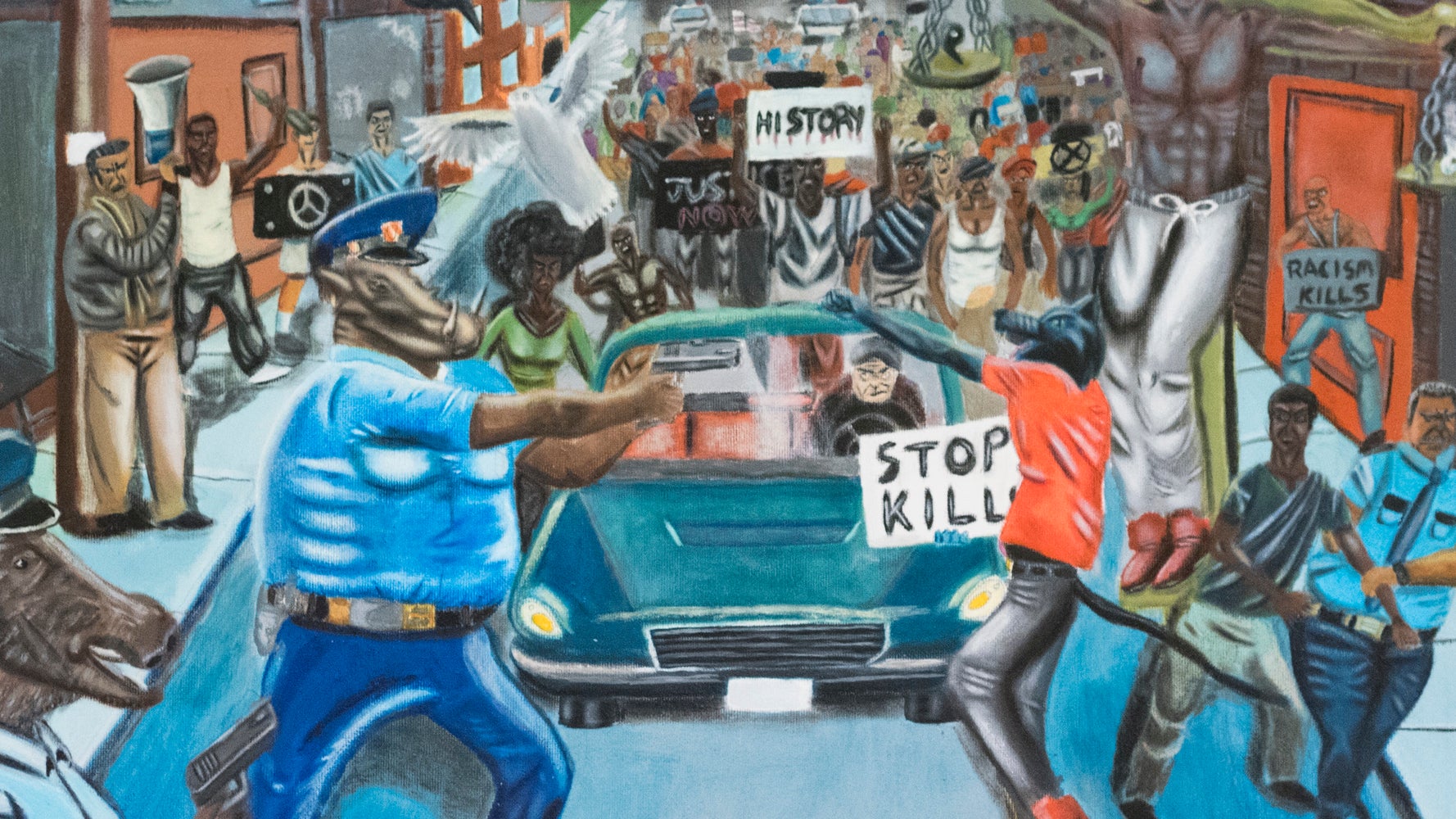The Painting Depicting Cops As Pigs Is Back On The Capitol Wall