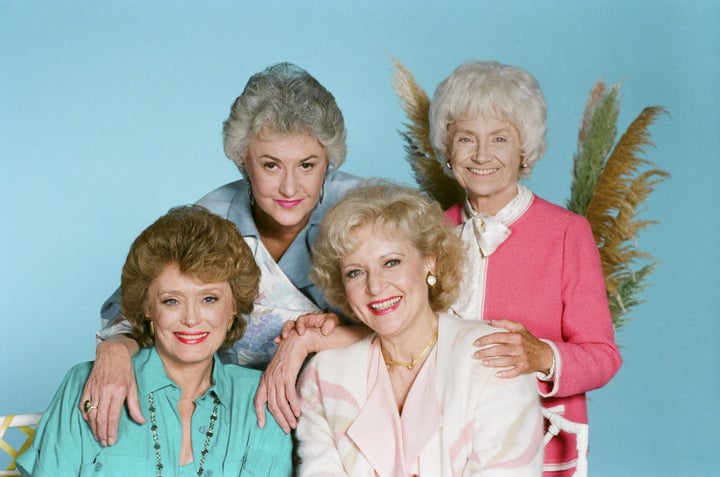 Rue McClanahan as Blanche Devereaux, Bea Arthur as Dorothy Petrillo Zbornak, Betty White as Rose Nylund and Estelle Getty as Sophia Petrillo.