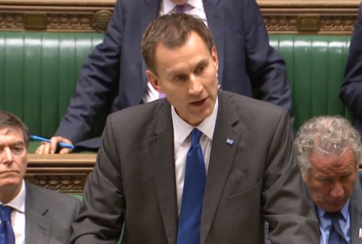 Health Secretary Jeremy Hunt making a statement on the NHS in the House of Commons as he has been accused of being "completely out of touch" with the scale of the problems facing A&E departments across the country.