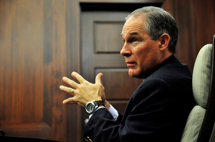 Oklahoma Attorney General Scott Pruitt in a meeting in Oklahoma City, July 29, 2014.