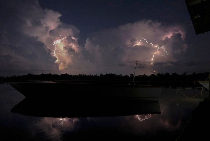 Lightning strikes over Lake Maracaibo.