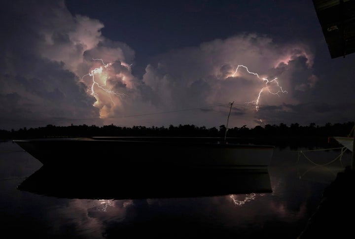 <p>Lightning strikes over Lake Maracaibo.</p>